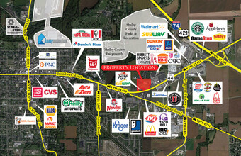 1624-1644 E State Road 44, Shelbyville, IN - vista aérea  vista de mapa - Image1