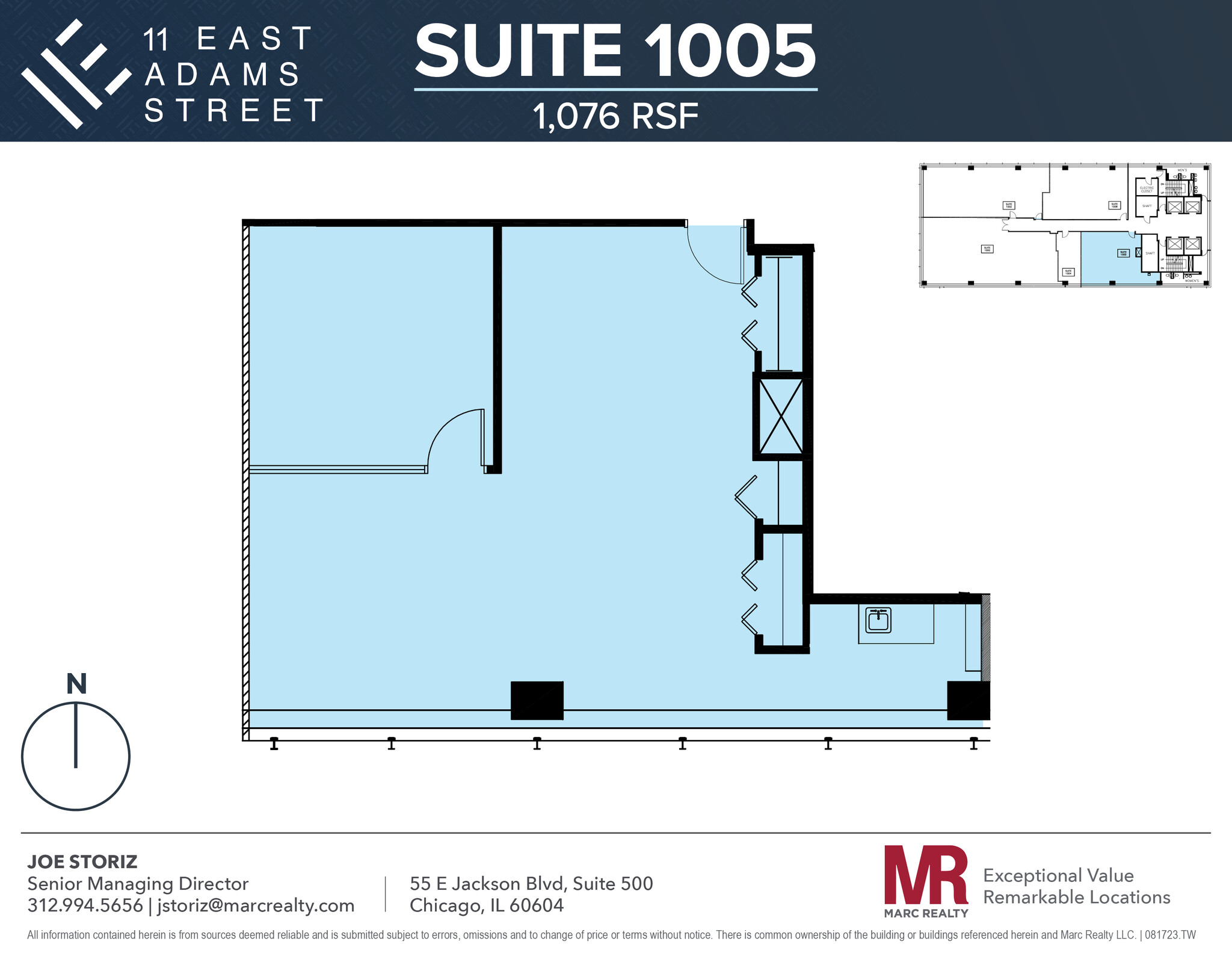 11 E Adams St, Chicago, IL en alquiler Plano de la planta- Imagen 1 de 7