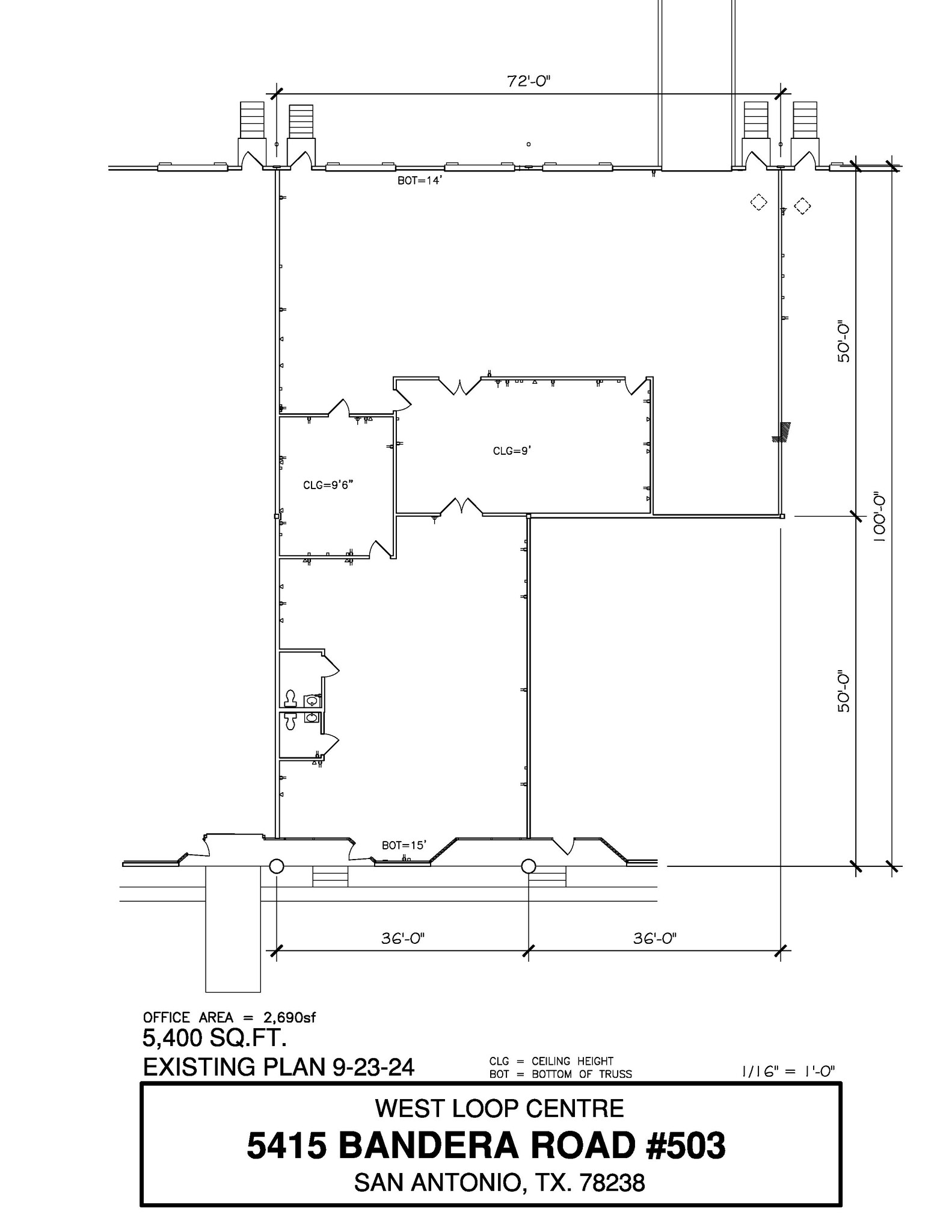 5407-5419 Bandera Rd, San Antonio, TX en alquiler Plano de la planta- Imagen 1 de 1