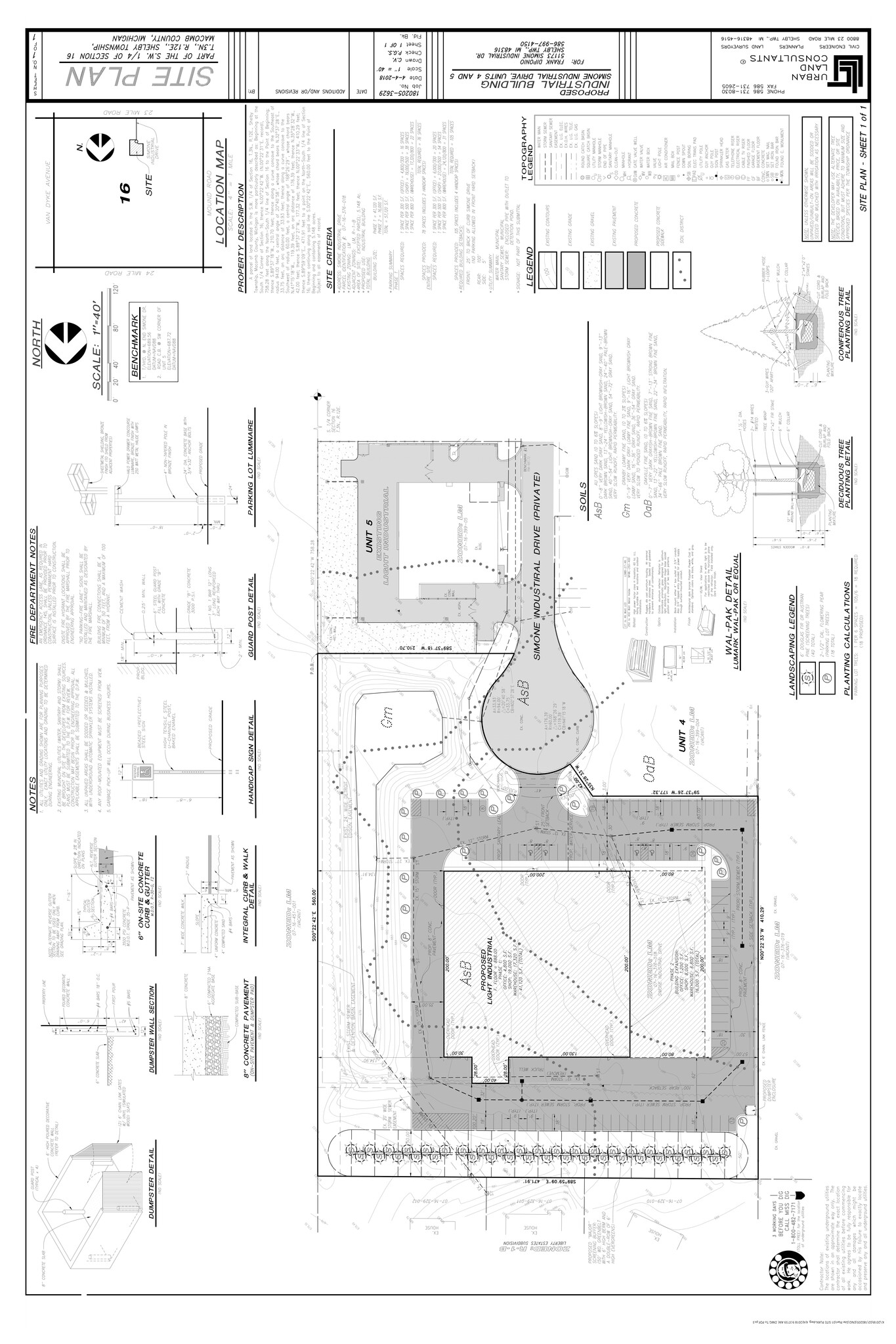 Simone Industrial Dr, Shelby Township, MI en alquiler Plano del sitio- Imagen 1 de 1