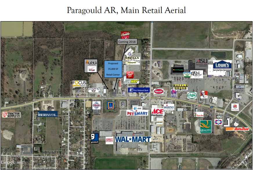 2809 W Kingshighway, Paragould, AR en alquiler - Vista aérea - Imagen 2 de 2