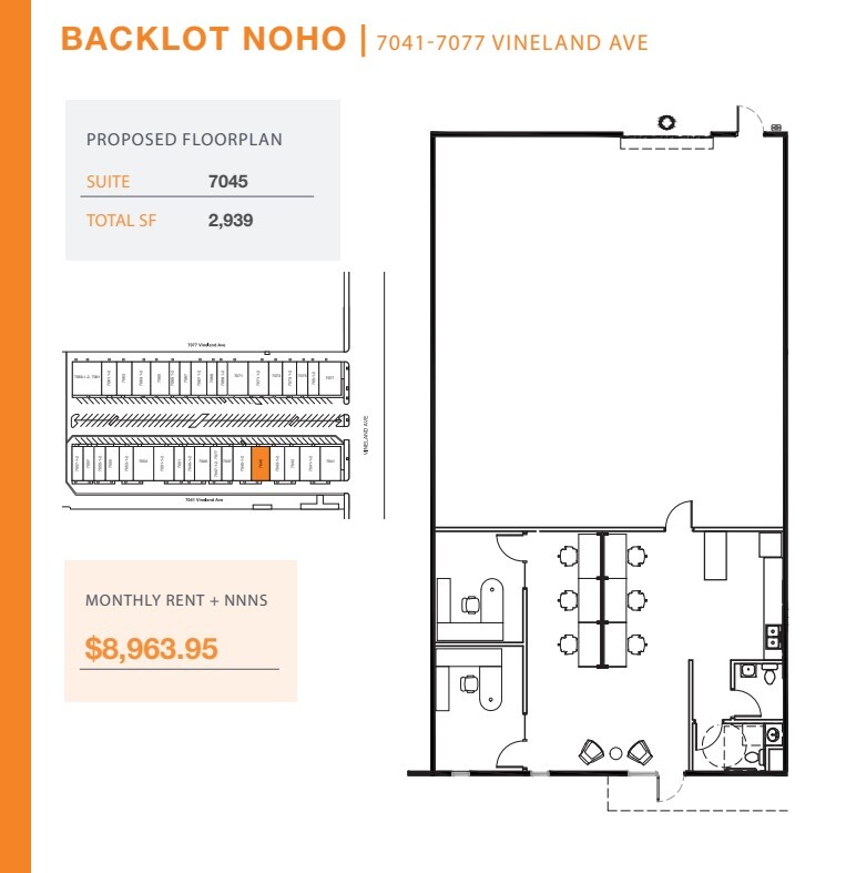 7059-7077 1/2 Vineland Ave, North Hollywood, CA en alquiler Plano de la planta- Imagen 1 de 1